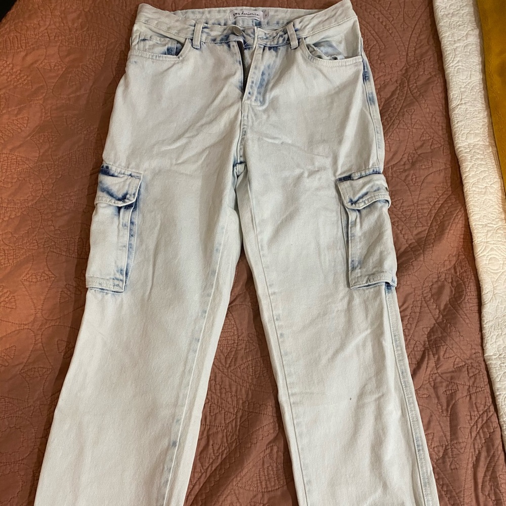 Denim Cargo Joggers